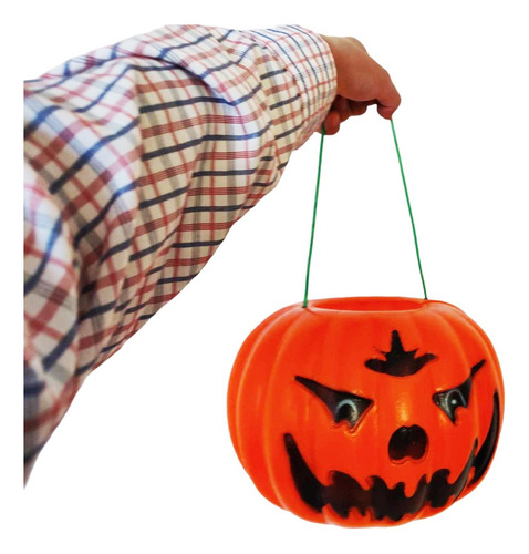 Juguete Calabaza Grande De Plastico Dulcero Halloween