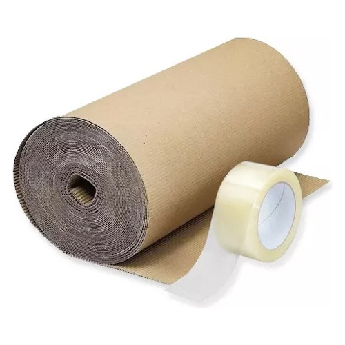 Rollo Carton Corrugado 90cm X 30 Mts + Cinta Embalar 48x100