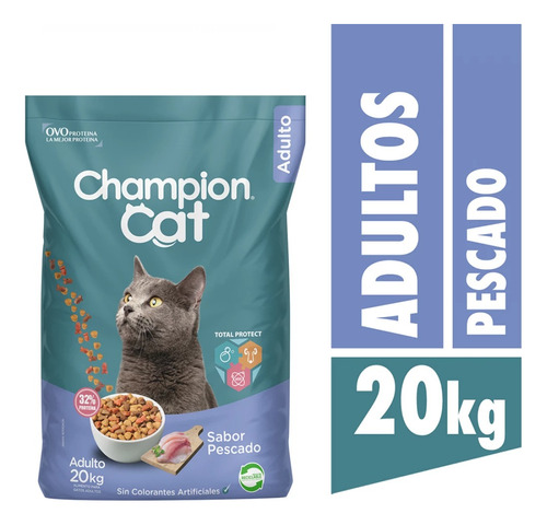 Champion Cat Adulto Pescado 20kg | Solo Stgo | Mdr