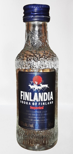 Botellita Labrada Miniatura Vodka Finlandia Cerrada 1990  