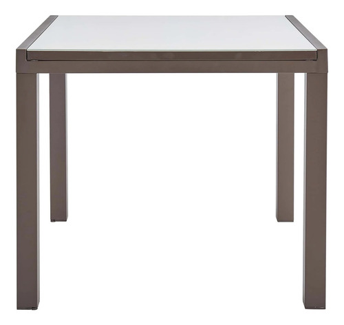 Mesa De Alumínio Extensível Marrom 6 Lugares 160x90 Cm