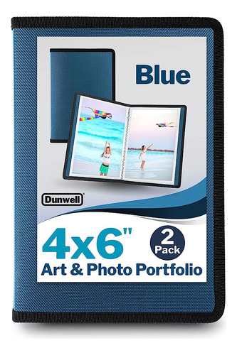 Dunwell Small Photo Albums 4x6 - (2 Pack, Blue), Flexible Co