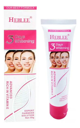 Crema Blanqueadora Heblee Con Vitamina E Aclarante De 50g Tipo de piel Mixta
