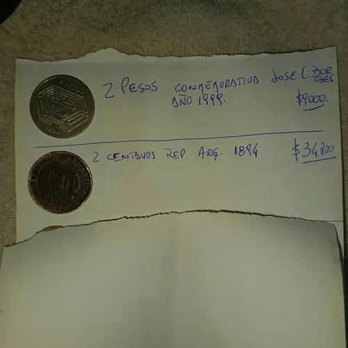 Moneda Argent 2$ 1999 Conmem Borges 2 Centavos 1894 Argenti (Usado)