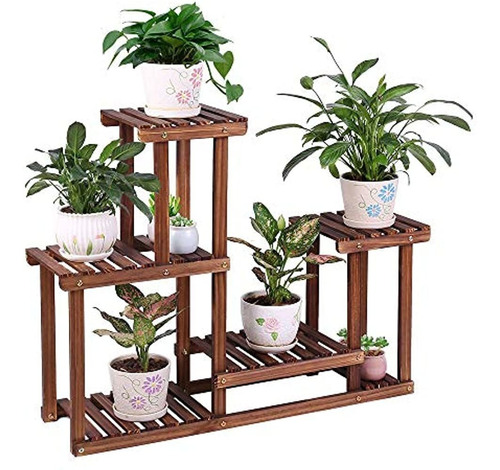 Soporte Para Plantas De Madera De Pino Coogou Para Interior.