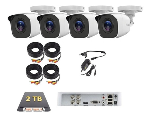 Kit Circuito Cerrado Cctv 4 Cámaras Hd 720p Disco Duro 2 Tb