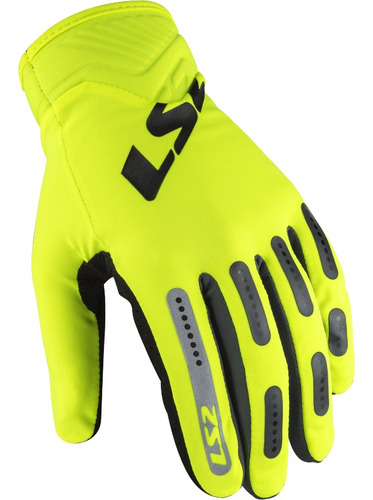 Guantes Moto Cortos Ls2 Bend Palma Reforzada Color Amarillo/Negro Talle L