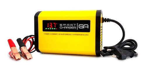 Imagem 7 de 10 de Carregador Bateria 6ah C/ Indicativo Carga Automotivo E Moto