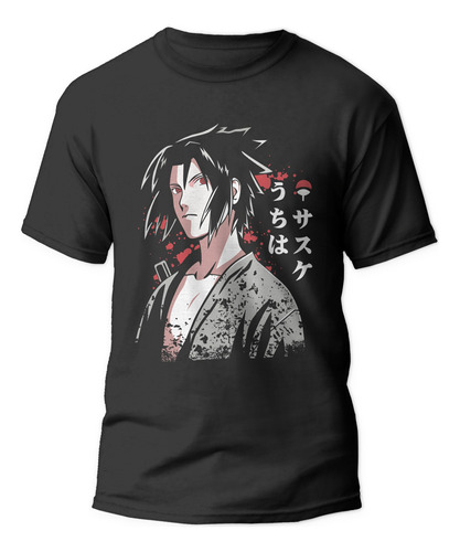 Polera Sasuke Ninja Anime Mangas Niños Hombre Algodón Ters