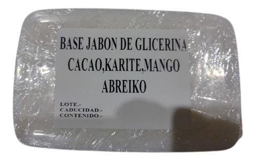 Imagen 1 de 2 de Base Jabon De Glicerina De Tres Mantecas 1 Kilo