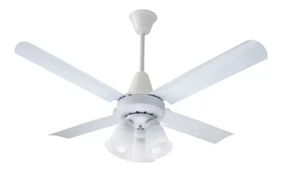 Ventilador de techo Exahome 605 blanco con 4 palas de metal, 120 cm de diámetro 220 V