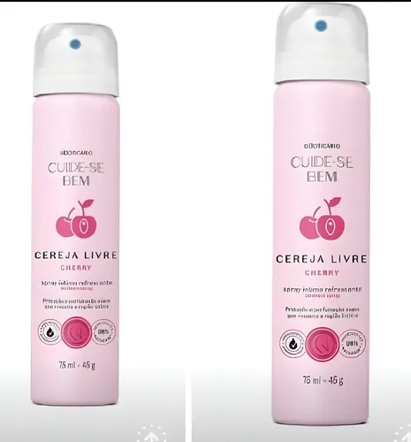 Combo Spray Íntimo Cereja Livre O Boticário 2unidades | MercadoLivre