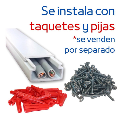 Canaleta Pvc Extra Grande 1.25 Mt 2 Piezas 10cm X 5.5cm 1055