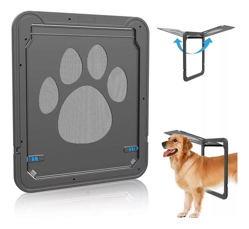 Puerta De Entrada Magnética Para Mascotas Para Perros, Gato Color Negro