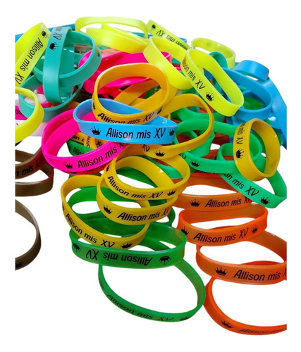 Pulseras De Silicon Personalizada Con Tu Diseño 225 Pz Unono Varios Colores A Elegir