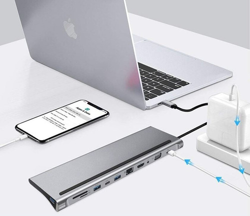 Imagen 7 de 8 de Adaptador Usb Tipo C 11 En 1 Docking Station Macbook / Pc