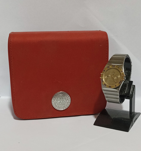 Reloj Auténtico Omega Constellation Manhattan Con Estuche Plateado Oro Dorado (Usado)