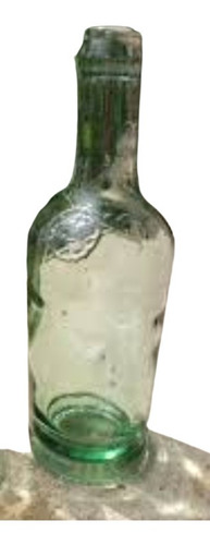 Botella De Vidrio Muy Antigua Limol Letras En Relieve