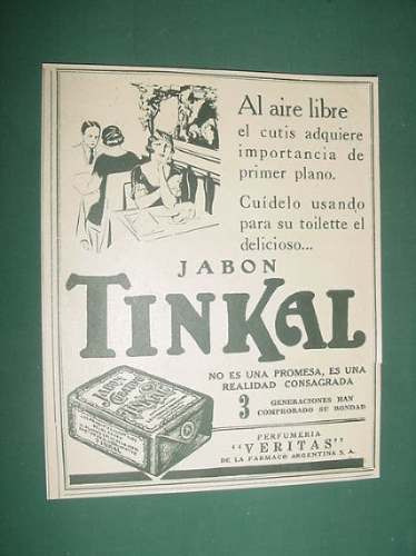 Publicidad Soap Tinkal Clipping Aire Libre Toilette Veritas