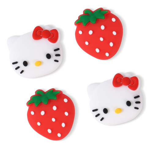 Dlseego Strawberry & Cat - 4 Tapas De Agarre Para El Pulgar