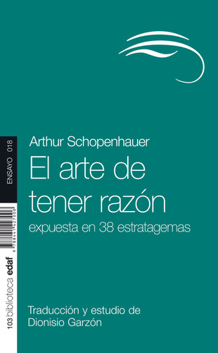 Arte De Tener Razon,el - Schopenhauer,arthur