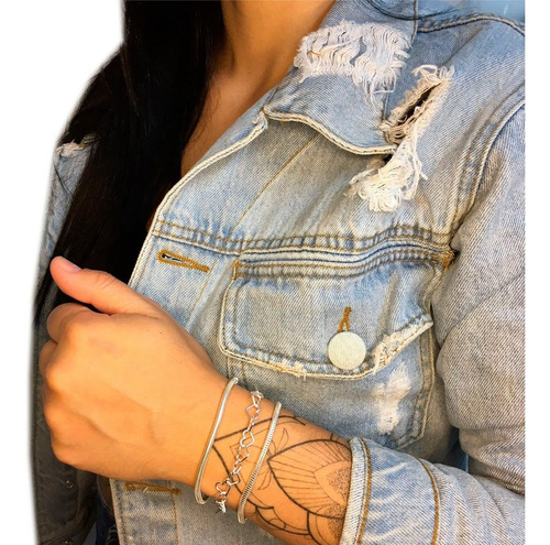 Promoção Kit Trio 3 Pulseiras Femininas Prata 925 Legítima