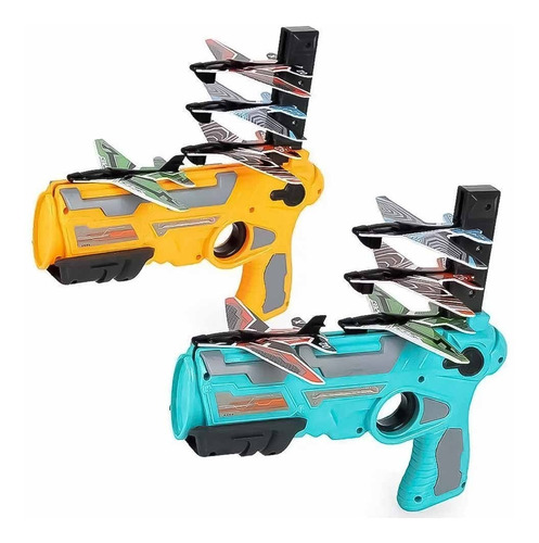Juguete Pistola Lanzador De Aviones Espuma