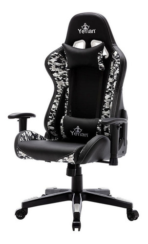 Imagen 3 de 4 de Silla Yeyian Ryuji Snow Camo Yfrs-051820f Gamer Reclinable