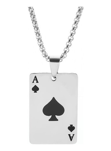 Collar Poker Carta As Buena Suerte Fortuna Acero Inoxidable