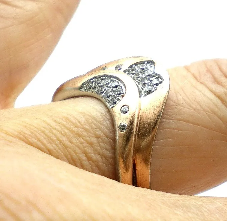 Anillo De Plata 925-oro Y Zafiros Blancos