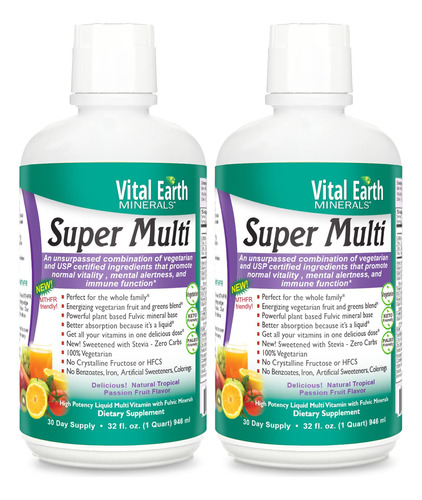 Vital Earth Minerals Multivitaminas Lquidas Sper Mltiples Pa