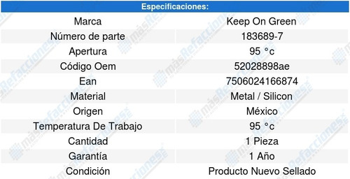 Termostato Dodge Magnum 5.7l V8 05-08 Kg 6193744