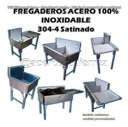 Fregadero De 1 Ponchera Sin Escurridero De Acero Inoxi-420vd