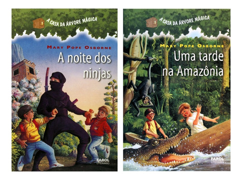 Coleção A Casa Da Árvore Mágica: A Noite Dos Ninjas + Uma Tarde Na Amazônia, De Mary Pope Osborne. A Casa Da Árvore Mágica Editorial Farol Literário, Capa Mole Em Português