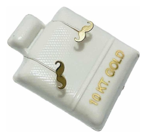 Broquel Mini Bigotes Mostacho Oro 10k