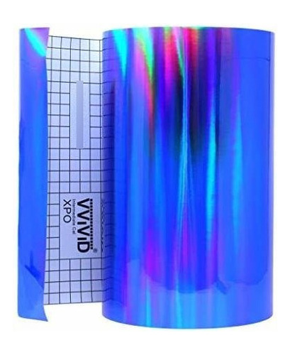 Vinil Manualidades Vinilo Adhesivo Holográfico Cromado Azul