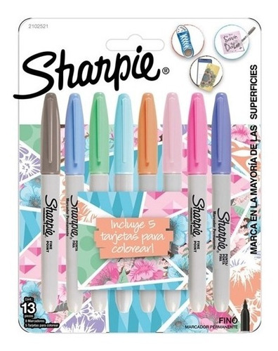 Marcadores Sharpie Pack X 8 Colores Pastel Bentancor Outdoor