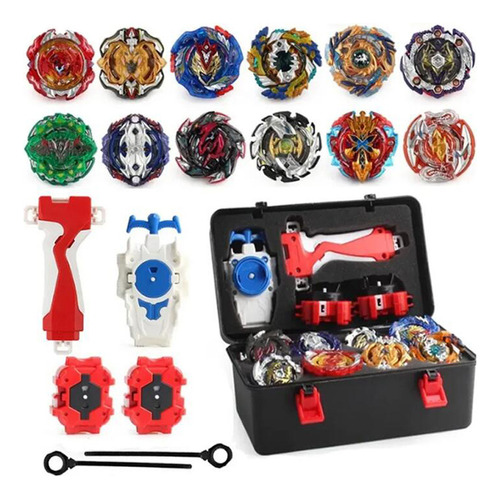 Kit 12 Arena Beyblade Metal Arena Toy + Lanzador Con Caja