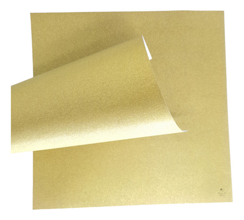 Kit Papel Glitter Offset 180grs Scrap Dourado 2 Unidades