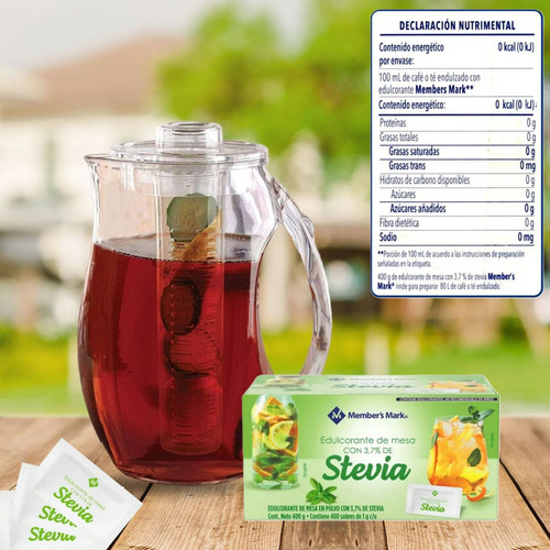 Edulcorante Con Stevia Member's Mark Con 400 Sobres De 1 G