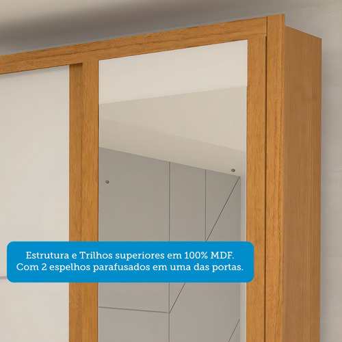 Guarda-roupa Casal 2 Portas De Correr Com Espelhos 100% Mdf