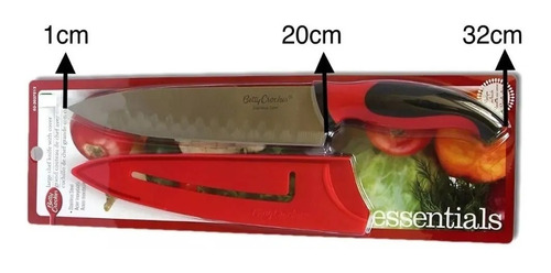 Cuchillo Acero Inoxidable Cocina Betty Crocker 32cm Y Funda