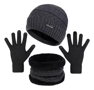 Juego 3 Gorros Invierno, Bufanda Y Guantes Con Pantalla Y G