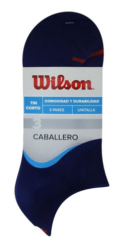 Wilson Tin Caballero 6 Pares (2 Tripares) Fl Azul Marino Unitalla