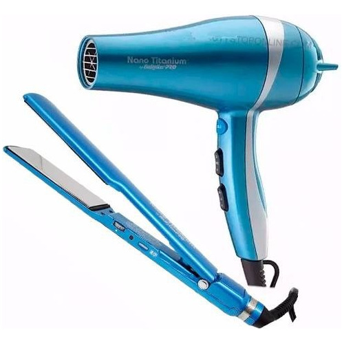 Combo Secadora Plancha Babnt3073 Babyliss Nano Titanium Pr