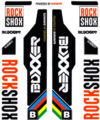 Kit Adesivos Suspensão Garfo Bike Rock Shox Boxxer Bicicleta