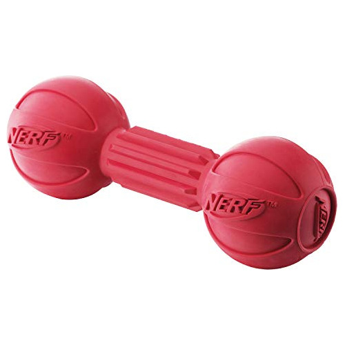 Juguete Para Perros Nerf Dog Barbell Chew, Grande, Rojo Medi