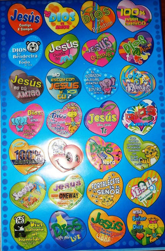 Lote 6 Planillas Sticker Frases Cristianas