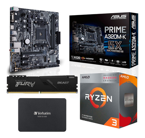 Combo Actualizacion Amd Gamer Mother Micro Memoria Ssd