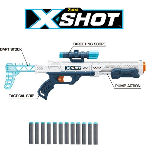Pistola Escopeta X Shot Hawk Eye - Rifle De Juguete P/ Niños